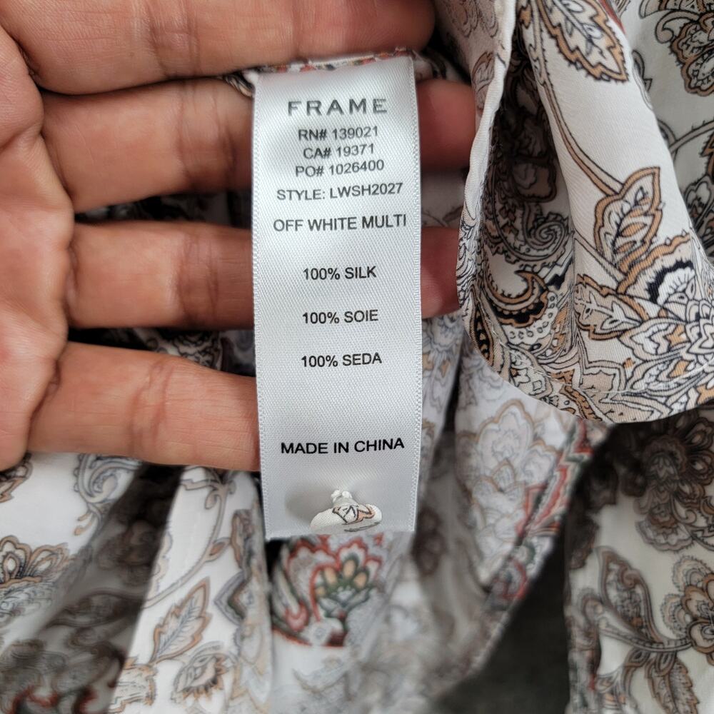 FRAME 70'S RUFFLE SILK TOP, SIZE XS * - Picture 6 of 8